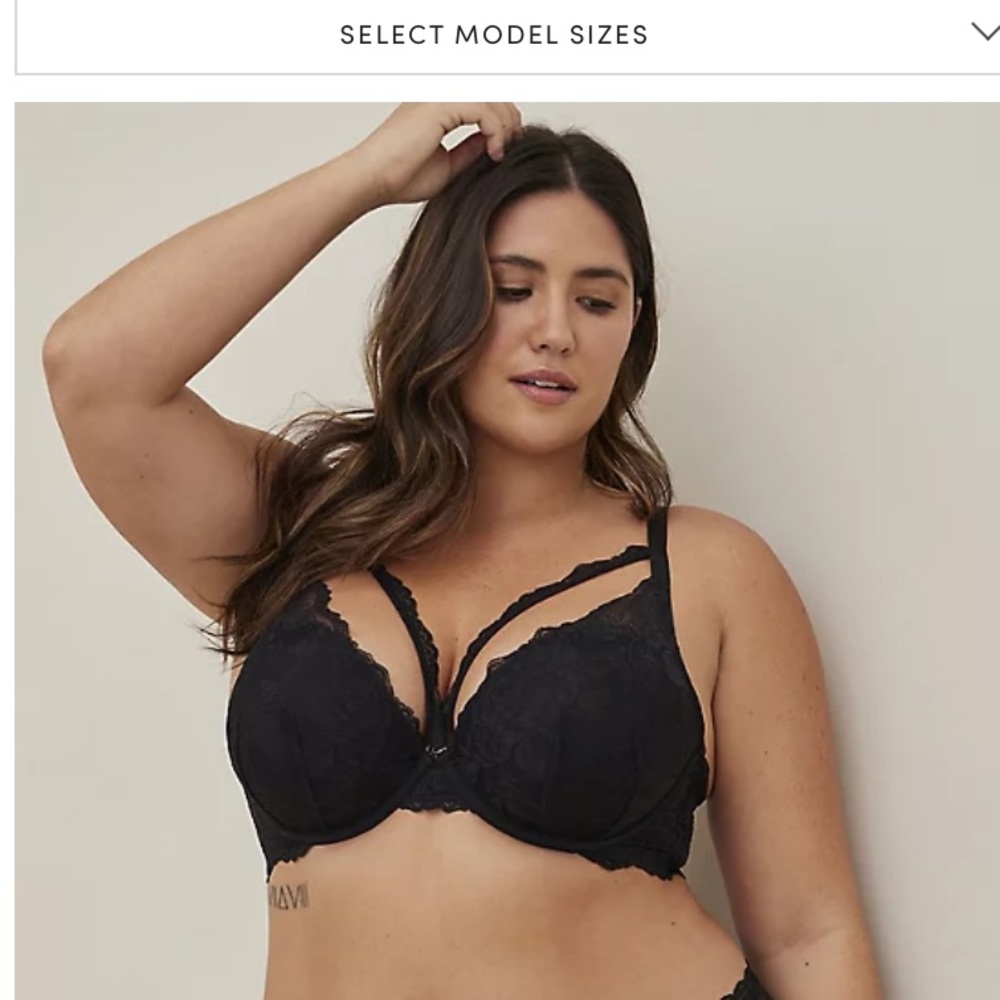 Torrid Strappy Lace Push-up Plunge Bra
